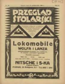 Przegląd Stolarski: dwutygodnik poświęcony zagadnieniom architektury wnętrz a mianowicie: stolarstwu, rzeźbiarstwu, tapicerstwu, tokarstwu, koszykarstwu, zdobnictwu oraz handlowi mebli: organ Związku Polskich Cechów Stolarskich 1928.10.15 R.2 Nr20