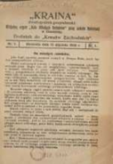 Kraina: dwutygodnik gospodarski: oficjalny organ "Koła Młodych Rolników" przy Szkole Rolniczej w Chodzieży: dodatek do "Kresów Zachodnich" 1928.01.15 R.1 Nr1