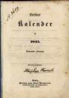 Berliner Kalender für 1845.