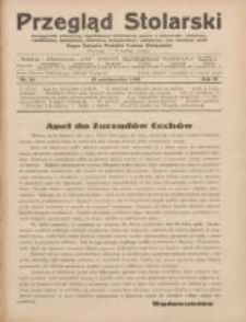 Przegląd Stolarski: dwutygodnik poświęcony zagadnieniom architektury wnętrz a mianowicie: stolarstwu, rzeźbiarstwu, tapicerstwu, tokarstwu, koszykarstwu, zdobnictwu oraz handlowi mebli: organ Związku Polskich Cechów Stolarskich 1930.10.16 R.4 Nr20