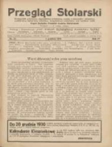 Przegląd Stolarski: dwutygodnik poświęcony zagadnieniom architektury wnętrz a mianowicie: stolarstwu, rzeźbiarstwu, tapicerstwu, tokarstwu, koszykarstwu, zdobnictwu oraz handlowi mebli: organ Związku Polskich Cechów Stolarskich 1930.12.01 R.4 Nr23