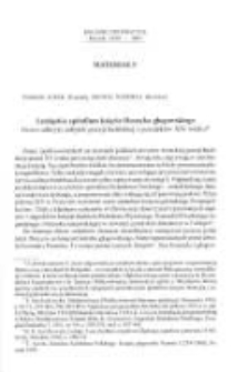 Lubiąskie epitafium księcia Henryka głogowskiego. Nowo odkryty zabytek poezji łacińskiej z początków XIV wieku