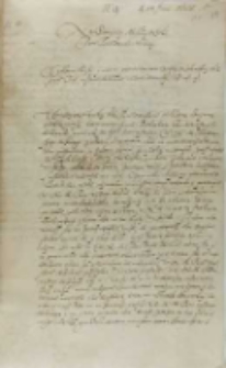 List Mikołaja Kiszki starosty drohickiego do króla Zygmunta III, Sterdyń 18.06.1601