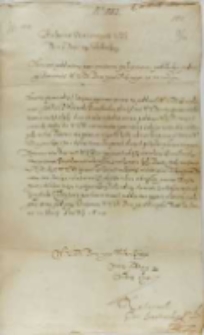 List Kalinowskiego starosty bracławskiego do króla Zygmunta III, Lwów 22.03.1604