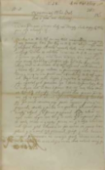 List Adama Balińskiego kasztelana bydgoskiego, starosty kruszwickiego do króla Zygmunta III, Kruszwica 14.10.1601