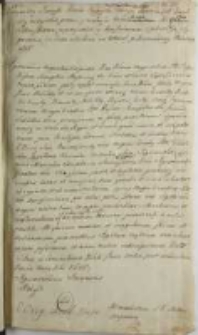 Przywiley łaciński krola Augusta, ktorym obiecuie lat dorozszy wszystkie prawa y wolnosci Wielkiemu Xsięstwu Litewskiemu poprzysiądz y konfirmować z pieczęcią sygnetowż de data w Wilnie we wtorek po Przewodniej Niedzieli 25.04.1536