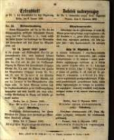 Dodatek nadzwyczajny do Nr. 1 Dziennika urzęd. Król. Regencyi. Poznań, dnia 6. Stycznia 1863.