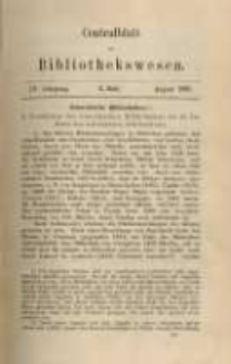 Centralblatt für Bibliothekswesen. 1887.08 Jg.4 heft 8