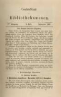 Centralblatt für Bibliothekswesen. 1887.09 Jg.4 heft 9