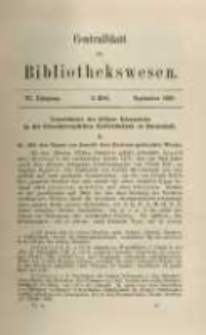 Centralblatt für Bibliothekswesen. 1889.09 Jg.6 heft 9