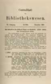 Centralblatt f&uuml;r Bibliothekswesen. 1889.12 Jg.6 heft 12