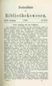 Zentralblatt für Bibliothekswesen. 1914.07 Jg.31 heft 7