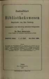 Zentralblatt für Bibliothekswesen. 1920.01-02 Jg.37 heft 1-2