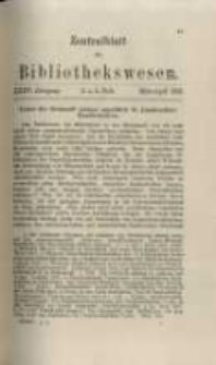 Zentralblatt für Bibliothekswesen. 1918.03-04 Jg.35 heft 3-4