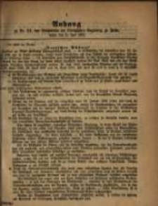 Anhang zu Nro. 24 des Amtsblatts der Königlichen Regierung zu Posen. Posen, den 11. Juni 1861.