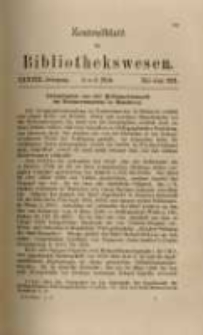 Zentralblatt für Bibliothekswesen. 1921.05-06 Jg.38 heft 5-6
