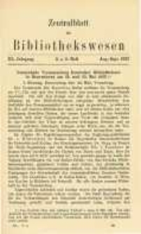 Zentralblatt für Bibliothekswesen. 1923.08-09 Jg.40 heft 8-9