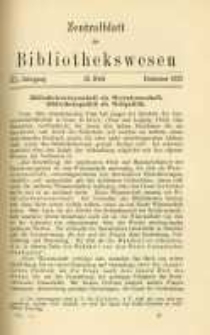 Zentralblatt für Bibliothekswesen. 1923.12 Jg.40 heft 12