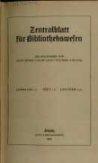Zentralblatt für Bibliothekswesen. 1924.01-02 Jg.41 heft 1-2