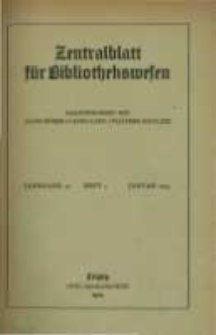 Zentralblatt für Bibliothekswesen. 1925.01 Jg.42 heft 1