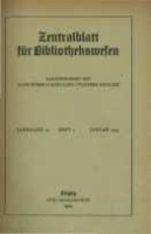 Zentralblatt für Bibliothekswesen. 1925.01 Jg.42 heft 1