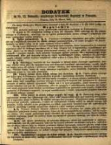Dodatek do Nr. 12. Dziennika Urzędowego Królewskiej Regencyi w Poznaniu. Poznań, dnia 19. Marca 1861.