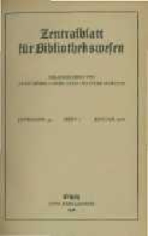 Zentralblatt für Bibliothekswesen. 1926.01 Jg.43 heft 1