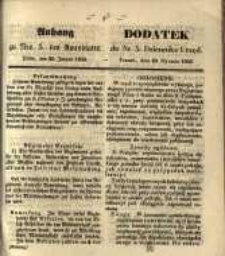 Dodatek do Nr. 5. Dziennika Urzęd. Poznań, 30. Stycznia 1855