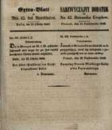 Nadzwyczajny Dodatek do Nr. 42. Dziennika Urzęd. Poznań, 17. Października 1848.