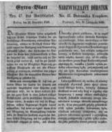 Nadzwyczajny Dodatek do Nr. 47. Dziennika Urzęd. Poznań, 21. Listopada 1848.