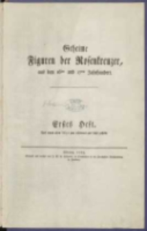 Geheime Figuren der Rosenkreuzer, aus dem 16ten und 17ten Jahrhundert