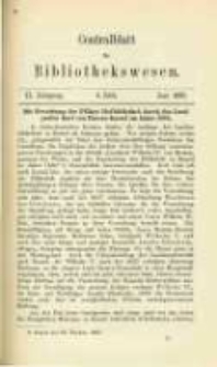 Centralblatt für Bibliothekswesen. 1885.06 Jg.2 heft 6
