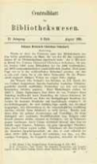 Centralblatt für Bibliothekswesen. 1885.08 Jg.2 heft 8