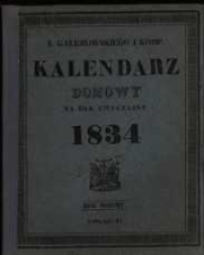 Kalendarz Domowy na Rok Zwyczajny 1834 mający dni 365