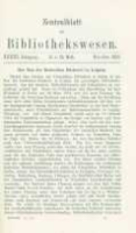 Zentralblatt für Bibliothekswesen. 1916.11-12 Jg.33 heft 11-12