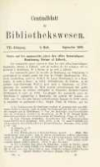 Centralblatt für Bibliothekswesen. 1890.09 Jg.7 heft 9