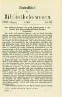 Zentralblatt für Bibliothekswesen. 1922.06 Jg.39 heft 6
