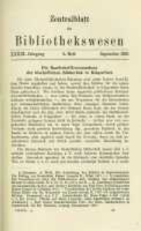 Zentralblatt für Bibliothekswesen. 1922.09 Jg.39 heft 9