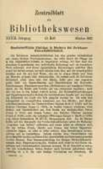 Zentralblatt für Bibliothekswesen. 1922.10 Jg.39 heft 10