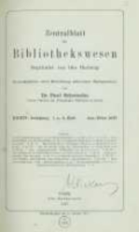 Zentralblatt für Bibliothekswesen. 1917.01-02 Jg.34 heft 1-2
