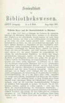 Zentralblatt für Bibliothekswesen. 1917.08-09 Jg.34 heft 8-9