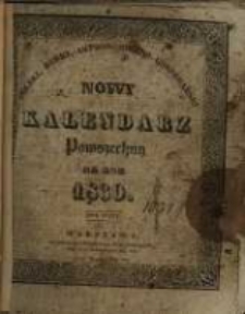 Polski, Ruski, Astronomiczno-Gospodarski Nowy Kalendarz Powszechny na rok zwyczajny 1839 mający dni 365...
