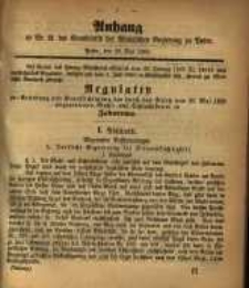 Anhang zu Nr. 21. des Amtsblatts der Königlichen Regierung zu Posen. Posen, den 22. Mai 1860.