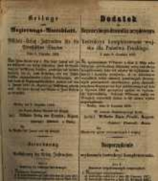 Beilage zum Regierungs-Amtsblatt. Militar=Ersatz=Instruction für die Preussischen Staaten vom 9. Dezember 1858
