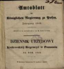 Wykaz urządzeń i obwieszczeń w Dzienniku Urzędowym Królewskiej Regencyi w Poznaniu od Numeru 1. (dnia 2. Stycznia) do włącznie Numeru 26. (dnia 26. Czerwca) 1849. zawartych