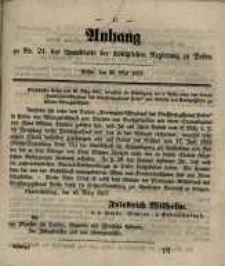 Anhang zu Nr. 21. des Amtsblatts... Posen, den 26. Mai 1857