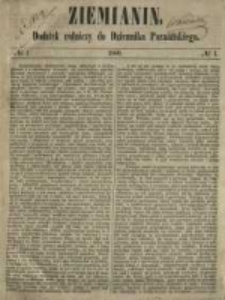 Ziemianin. Dodatek rolniczy do Dziennika Poznańskiego 1860 Nr1