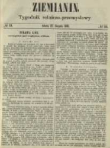 Ziemianin. Tygodnik rolniczo-przemysłowy 1861.08.17 Nr33