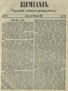 Ziemianin. Tygodnik rolniczo-przemysłowy 1861.09.14 Nr37