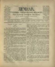 Ziemianin. Tygodnik przemysłowo-rolniczy; organ Centralnego Towarzystwa Gospodarczego w Wielkiem Księstwie Poznańskiem 1882.11.25 R.32 Nr47